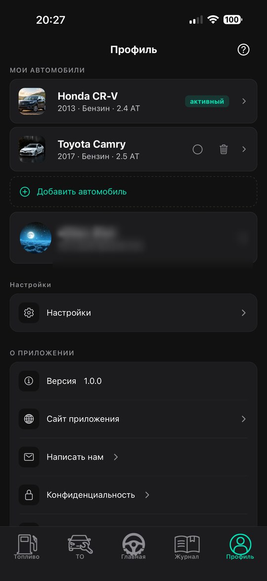 Профиль тёмная