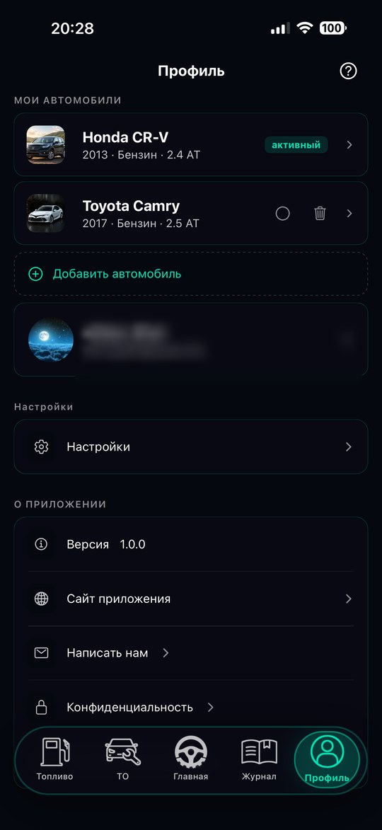 Профиль тёмная